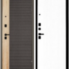 Дверь РОНА-2050/860/ R  Комбо Канадский Дуб, Черный Жемчуг/Снег/Чёрный Муар — фото 1